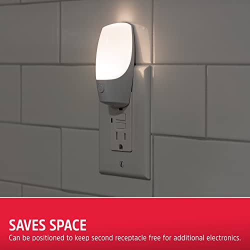 Energizer Manual On/Off LED Night Light Plug-in, Push Button, Compact, Contemporary, for Bedroom, Livingroom, Hallway, Bat...