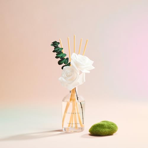 COCORRÍNA Reed Diffuser - Eucalyptus & Moss Scent, 6.76 fl oz Essential Oil with 8 Reed Sticks - Home Fragrance for Bedroo...