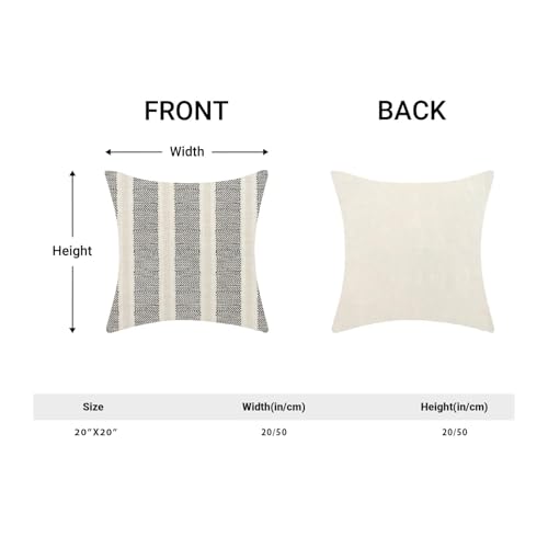 AEIOAE Black Pillow Covers 20 x 20 Inch, Beige Boho Polka Dots Striped Decor Throw Pillows for Couch Bed, Geometric Modern...