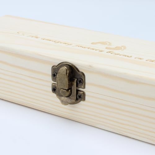 KCGANI Pregnancy Test Keepsake Box, Surprise Wooden Pregnancy Announcement Presents Box for Dad Grandparents Husband, Wood...