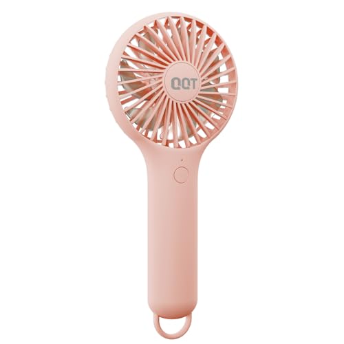 QQT Mini Handheld Fan, Small Personal Fan with 3 Speeds, Portable Battery Operated, USB Rechargeable Makeup Eyelash Dryer,...