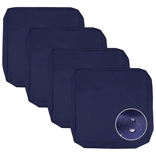 Sqodok Patio Cushion Covers 24x24 inch, Waterproof Outdoor Cushion Covers Replacement 4Pack Patio Cushion Slicovers for Se...