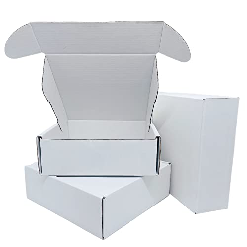 Small White Box 6 x 6 x 2 Inch 50 Pack Recyclable Corrugated Gift Mailers Storage Business Packaging Shipping Boxes