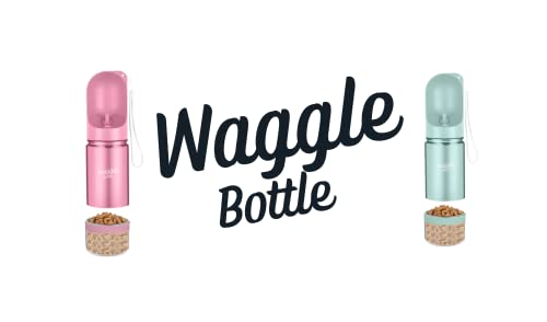 Waggle Bottle Stainless Steel Dog Travel Water Bottle, Vacuum Insulated Portable Dog Water Dispenser, Drink Cup and Snack ...