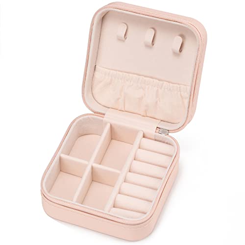 VOMNA Mini Jewelry Travel Case,Small Jewelry Box,Traveling Jewelry Organizer,Portable Jewellery Storage Holder for Rings E...