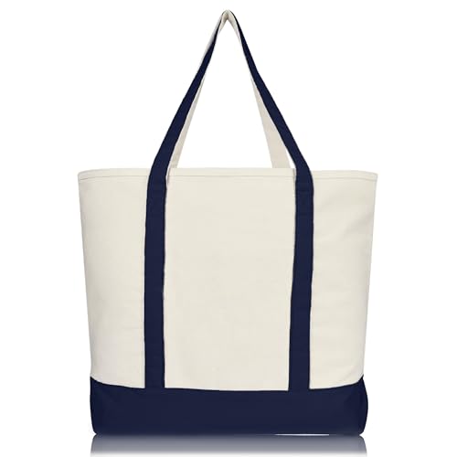 22" Heavy Duty Cotton Canvas Tote Bag (Zippered)