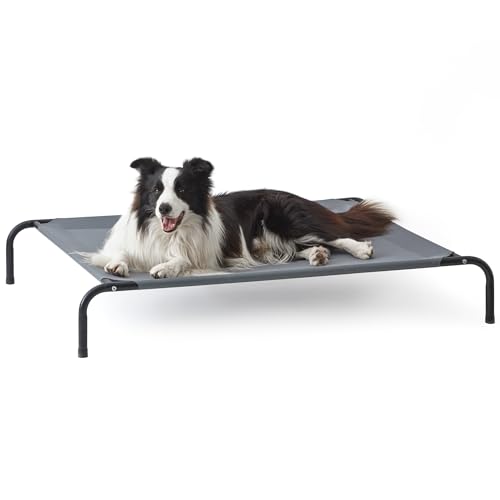 Love's cabin Elevated Cooling Dog Bed for Large Dogs, Portable Indoor & Outdoor Raised Pet Dog Cat Cot, Durable Summer Fra...