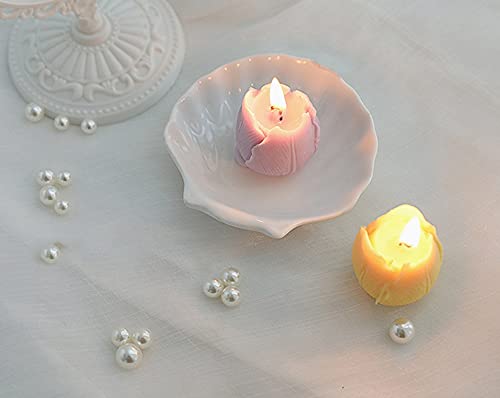 Tulip Flower Shaped Scented Candle,2 Pack Handmade Aroma Soy Wax Decorative Candle for Table Photo Prop Birthday Gift,Pref...