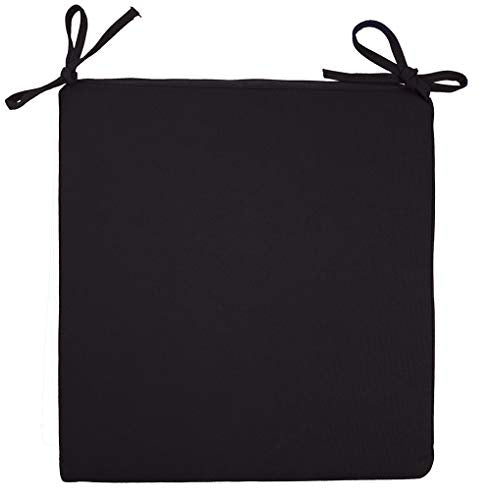 Sigmat Outdoor Seat Cushion Cover Water Repellent Square Chair Cushion Cover-Only Cover Black 18"x18"x2"(2 Covers)