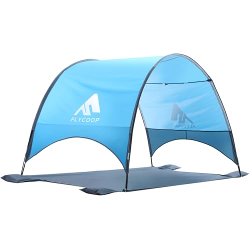 Flycoop 2026 Upgraded Beach Umbrella Canopy with UPF 50+ UV Protection – Portable Beach Tent for Sun, 360° Ventilation, 4 ...