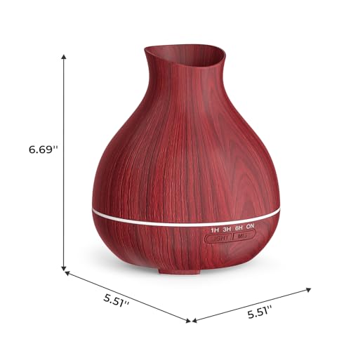 BZseed Aromatherapy Essential Oil Diffuser 550ml 12 Hours Wood Grain Aroma Diffuser with Timer Cool Mist Humidifier for La...