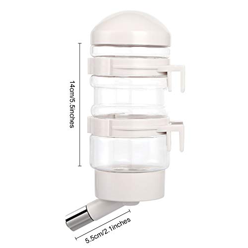 Dog Kennel Water Dispenser, No Drip Water Bottle Container ABS Material BPA Free 16oz for Small Animals