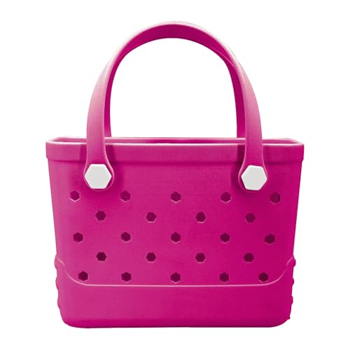 CXY Rubber Beach Bag, Waterproof Travel Tote bag for Women Outdoor Summer Beach Tote Washable Bag Open Handbag for Daily