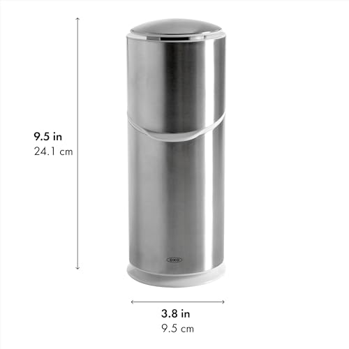 OXO Good Grips Stainless Steel Toothbrush Organizer, Bathroom Organizer and Storage, Toothbrush Holder for Countertop, Sle...