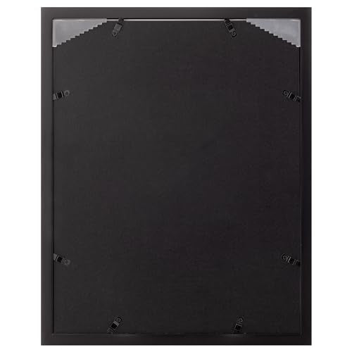 Gallery Solutions - Black Wood Wall Frame 11"x14" - Premium Quality - Rectangular Wall Mount - Classic Design for 8"x10" P...