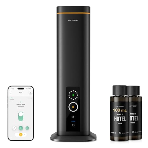 Airversa Waterless Diffuser, Smart Tower Diffuser with App Control, Cold Air Scent Diffuser Oil Machine for Homes Offices ...