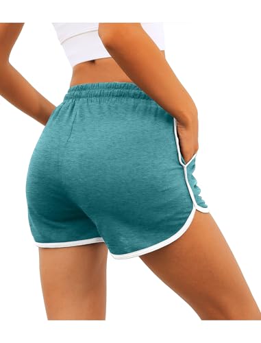 Aloodor Womens Athletic Shorts Running Dolphin Shorts with Pockets and Drawstring