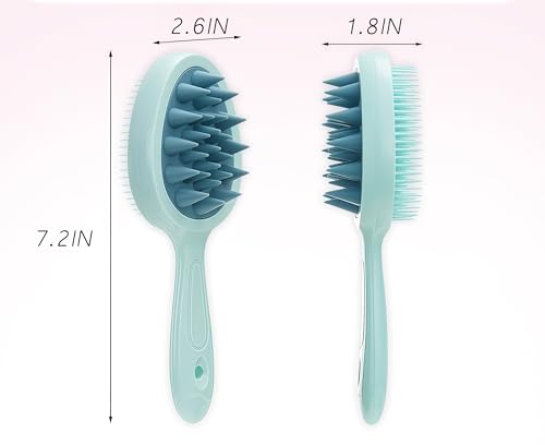 Double-Sided Comb Brush, Silicone Scalp Massage Hair for Wet and Dry Use, Scalp Cleaning and Relaxing, Portable Hair Washi...