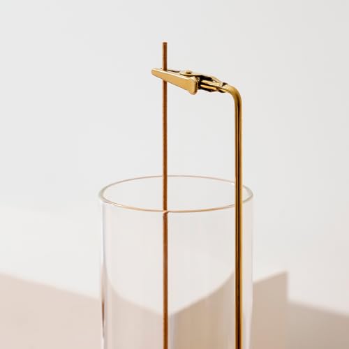 Incense Holder for Sticks, Anti-Ash Flying Incense Burner with 30 Incense Sticks, Detachable Glass Ash Catcher (Wood, Brown)
