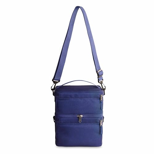 PackIt MOD 3-IN-1 Lunch Box, True Blue, Triple Function System, Insulated and Freezable with EcoFreeze Technology, Removab...