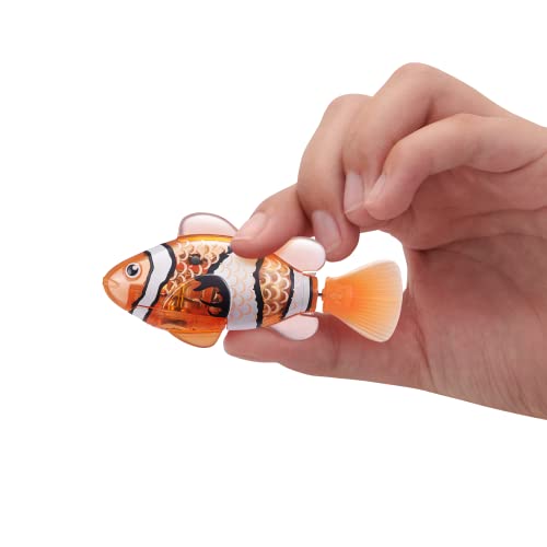 Robo Alive Robo Fish Robotic Swimming Fish (Teal + Orange) by ZURU Water Activated, Changes Color, Comes with Batteries, A...