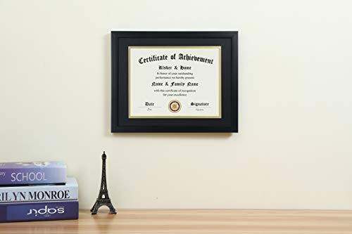 ELSKER&HOME 8.5x11 Certificate Frame - Classic Black Color Frame - Displays Diploma 8.5x11 Inch with Mat - 11x14 Inch With...