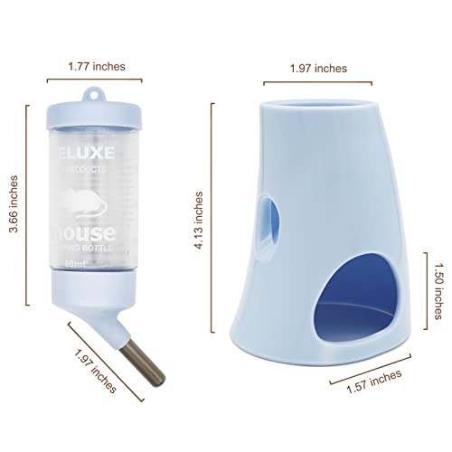 Hamster Water Bottle with Stand, Small Animal Water Dispenser, with Hideout Space, Leak-Proof, for Dwarf Hamsters