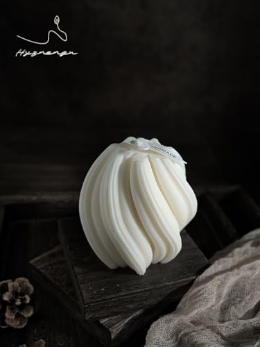 Large Handmade Swirl Soy Candle - Elegant Spiral Design Scented Pillar Candle, Perfect Housewarming & Wedding Gift Idea fo...