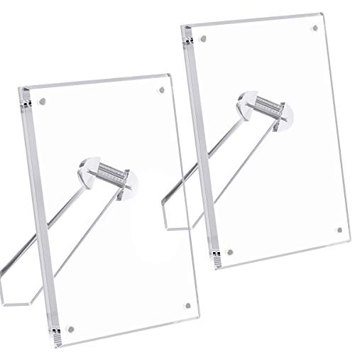 NIUBEE 4x6 Acrylic Picture Frame with Magnets - 2 Pack, Shatter-Resistant Floating Photo Frame for Tabletop, Modern Desk D...