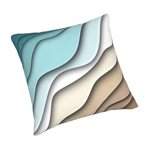 Droerfes Teal Wave Throw Pillow Covers Set of 2 Couch Pillow Case Decoration Cushion Covers for Sofa Home Living Room Bedr...