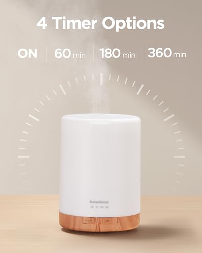 InnoGear 300ML Essential Oil Diffuser, Premium 5-in-1 Ultrasonic Aromatherapy Diffusers Mother's Gift Scent Humidifier Aro...