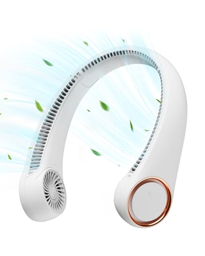 Gaiatop Portable Neck Fan Rechargeable, Hands-Free 360° Cooling, 23.5hrs Runtime, Battery Powered Personal Wearable Fan Qu...