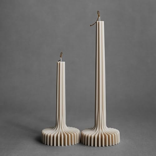 LAWA Set of 2 Vase Candle - Beautiful Handmade Pillar Unscented Soy Wax Elegant Aesthetic Candle Housewarming Gift Home Ro...