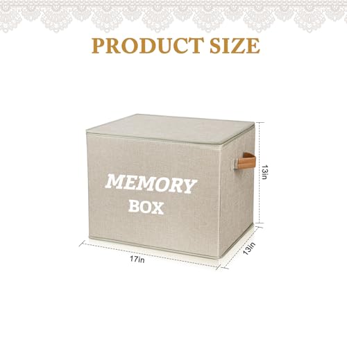 Lukeline Memory Box for Keepsake, Decorative Keepsake Bin with Handles,Memory Box Keepsakes Gift for Anniversary, Wedding,...