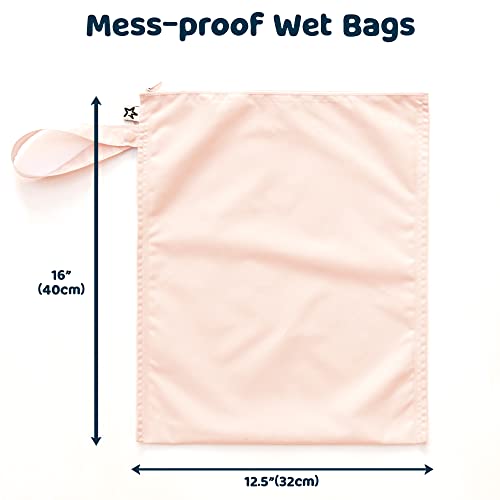 Tiny Twinkle Mess Proof Wet Bags | 2-Pack Reusable Waterproof Wet Bags for Swimsuits | Baby Clothes | Travel & Diaper Bag...
