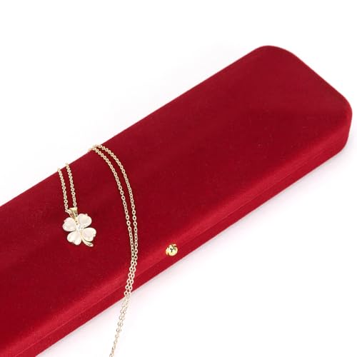 KUKUVR 2 Pieces Velvet Necklace Bracelet Gift Box, Jewelry Long Bracelet Holder case, Chain Display Storage Box for Women ...