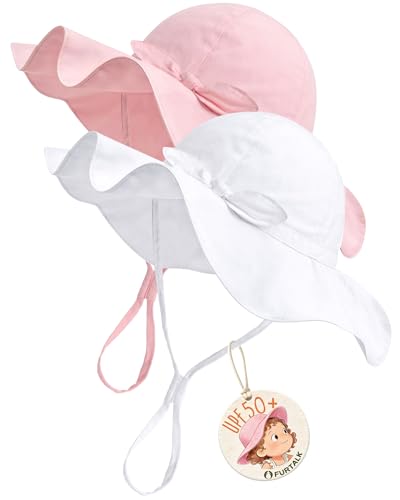 FURTALK Baby Sun Hat Toddler Beach Hats with UPF 50+ Sun Protection Wide Brim Girls Bucket Hat