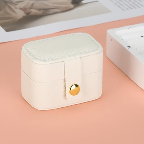 KUKUVR Small Travel Jewelry Box For Ring Stud Earring, Mini Jewelry Ring Holder for Multiple Rings, Portable Jewelry Stora...