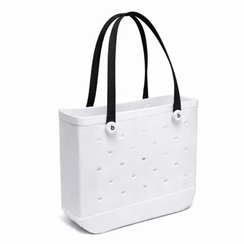 Waterproof Beach Bag Large Tote for Women 15x12x5 - Pool Travel Bag with Free Gift Charm, Sand Resistant EVA Beach Tote Ba...