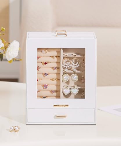 Mothers Day Gifts Homde Jewelry Organizer Girls Women Jewelry Box for Necklaces Rings Earrings Gift Bracelets Storage Case...