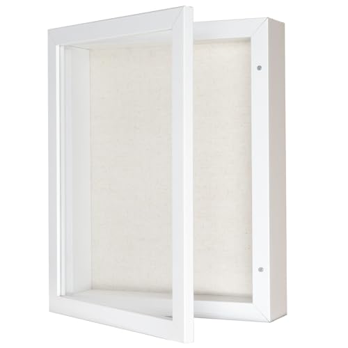 Califortree 8x10 Shadow Box Frame with Linen Back - Sturdy Rustic Memory Display Case of Flower, Pictures, Medals and Mor...