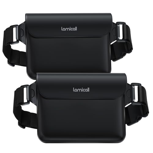 Lamicall Waterproof Fanny Pack Pouch [Elastic Waist Strap] - IPX8 Dry Bags Water Proof Pouch for Swimming, Beach, Kayakin...