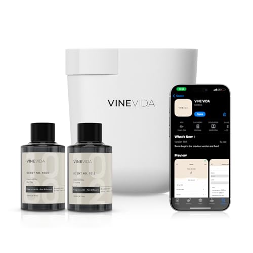 VINEVIDA Prime Plug-in Aroma Diffuser for Home & Office | Waterless Diffuser - Cold Air Diffuser for Essential Oils (2 Hot...