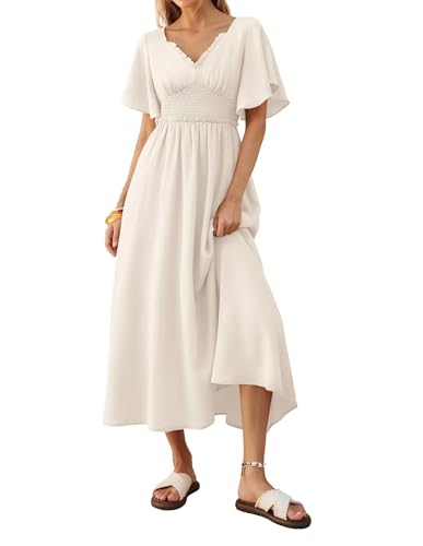 Kate Kasin Womens Short Sleeve Maxi Dress, Casual Summer Dress with Pockets, Beach Vacation Dresses 2026