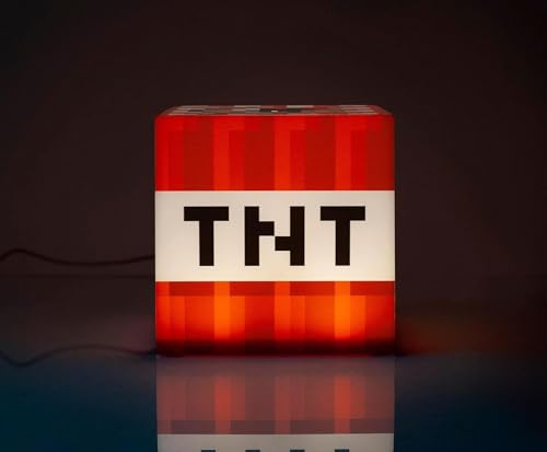 Minecraft TNT Block 6 Inch USB LED Night Light Cube - Decorative, Fun, Safe & Awesome Bedside Mood Lamp Toy for Baby, Kid...