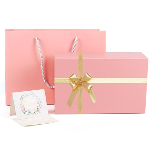 YEEHONG Pink Gift Box for Presents, 9.8x5.9x3.4'' Small Gift Boxes with Lids, Bridesmaid Gifts Boxes, Cute Box, Birthday G...