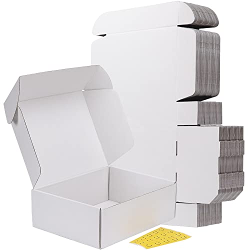 RLAVBL 12x9x4 Inches Shipping Boxes Set of 20, White Corrugated Cardboard Box, Mailer Boxes for Small Business