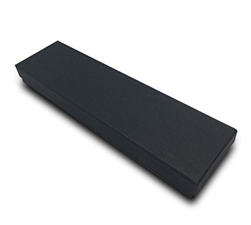 TheDisplayGuys - 25-Pack #82 Cotton Filled Cardboard Paper Jewelry Boxes Gift Case - Matte Black (8.0" x 2.0" x 1.0") - fo...