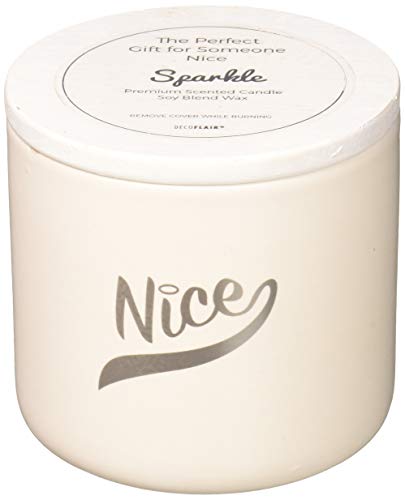DecoFlair CDL6514 White Ceramic Holiday Nice Candle