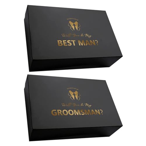 PartyGifts&beyond 8 Pcs Groomsmen Proposal Gift Box 6 Will You Be My Groomsman Gift Box and 2 Will You Be My Best Man Box(...